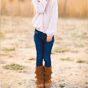 Minnetonka kids tall leather boots